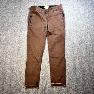 Democracy Tan Ankle Jeans with Zipper Detail